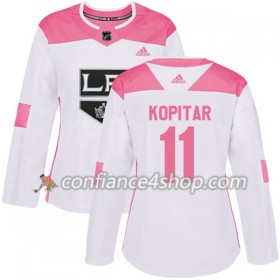 Adidas Maillot de Hockey Los Angeles Kings Anze Kopitar 11 2017-2018 Blanc Rose Fashion Authentic - Femme